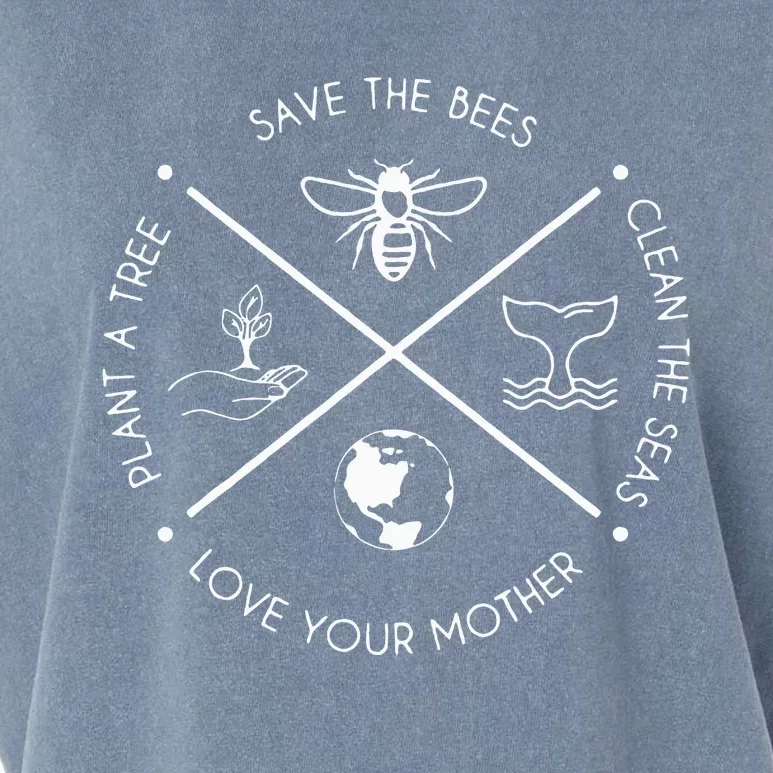 Earth Day Save The Bees Plant More Trees Clean The Seas Garment-Dyed Women's Muscle Tee