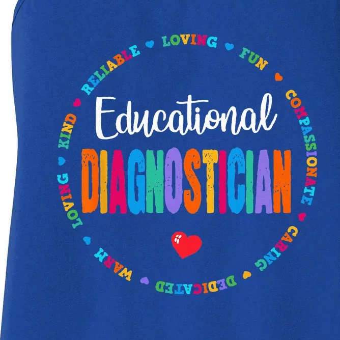 Educational Diagnostician School Psychologist Psych Assessor Women's Racerback Tank