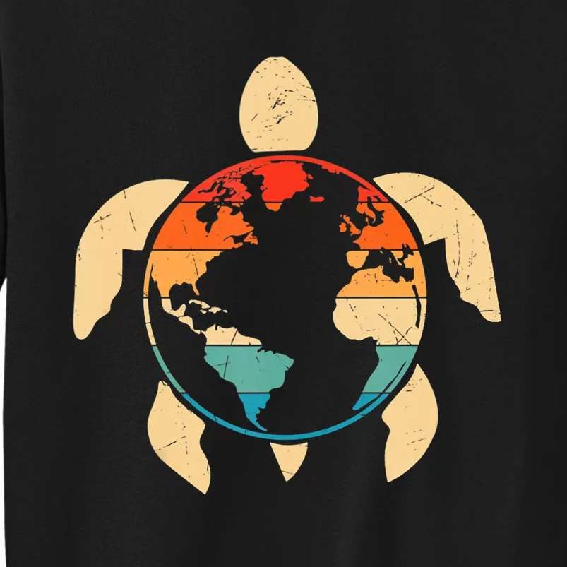 Earth Day Save Environment Cute Turtle Planet Protection Tall Sweatshirt