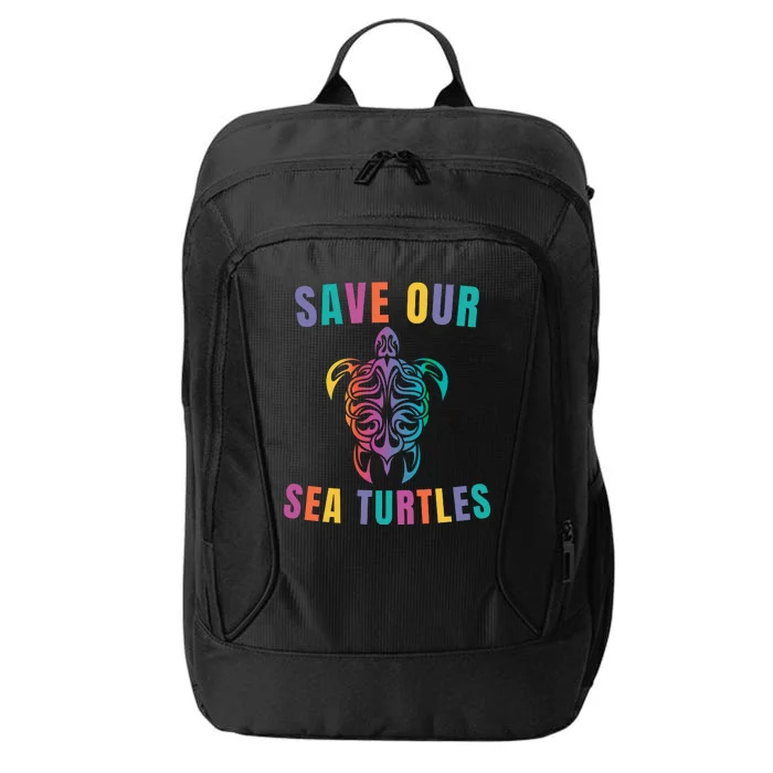 Earth Day, Save Our Sea Turtles, Sea Turtle Lover, Marine Life City Backpack