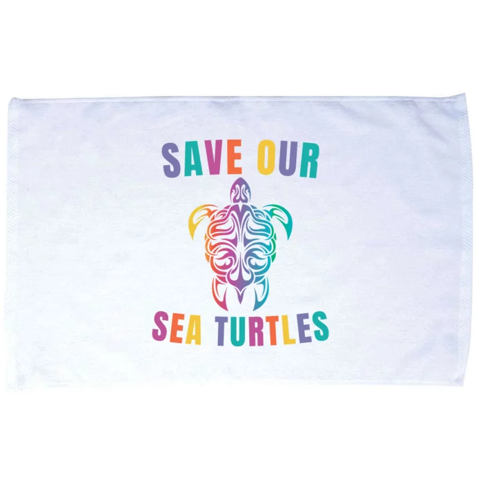 Earth Day, Save Our Sea Turtles, Sea Turtle Lover, Marine Life Microfiber Hand Towel