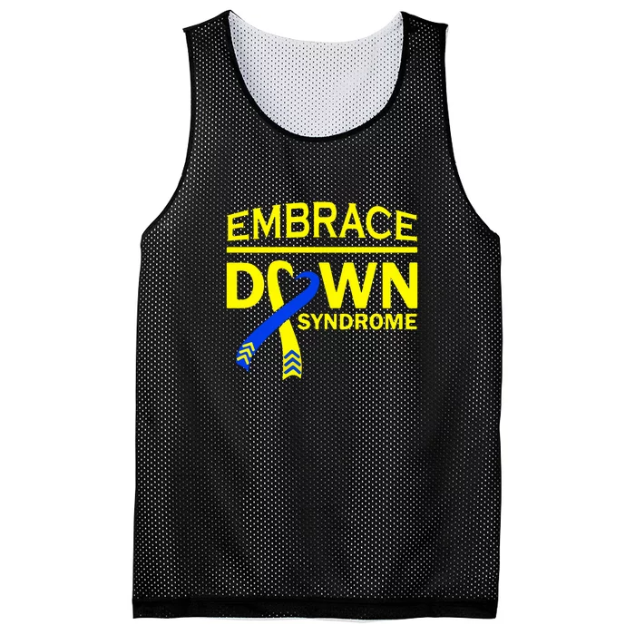 Embrace Down Syndrome Awareness Ribbon Gift Mesh Reversible Basketball Jersey Tank