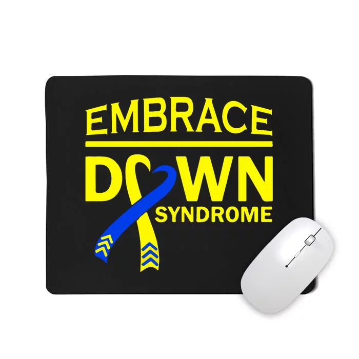 Embrace Down Syndrome Awareness Ribbon Gift Mousepad