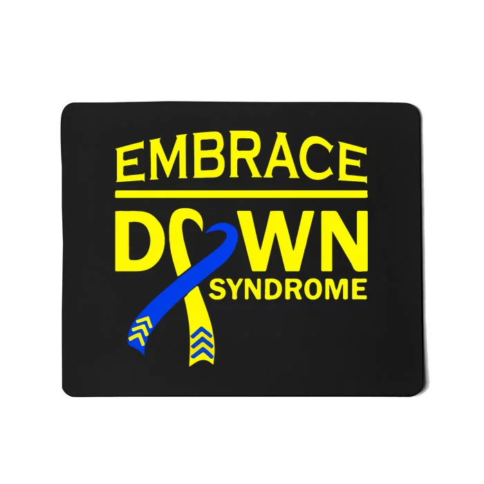 Embrace Down Syndrome Awareness Ribbon Gift Mousepad