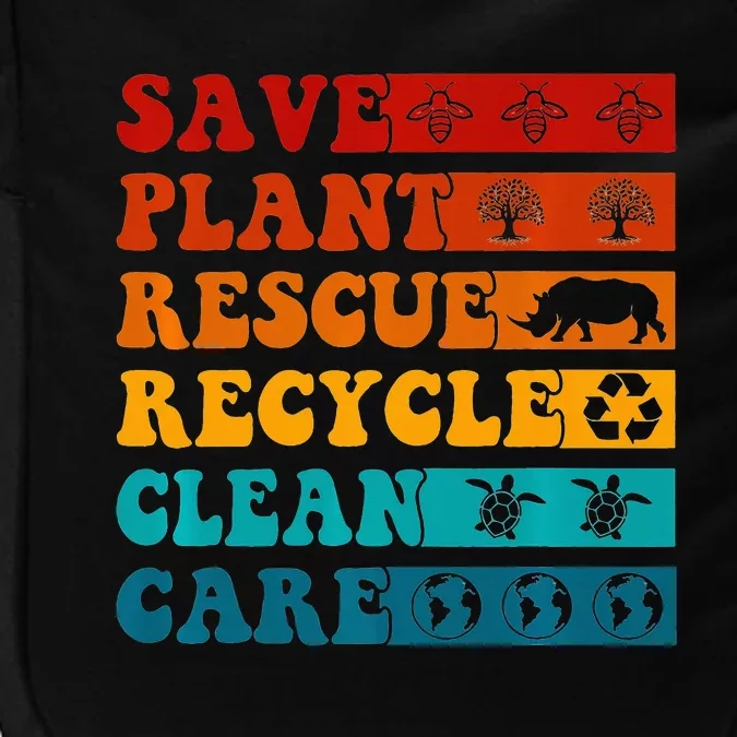 Earth Day Save Bees Rescue Animals Recycle Plastics Impact Tech Backpack