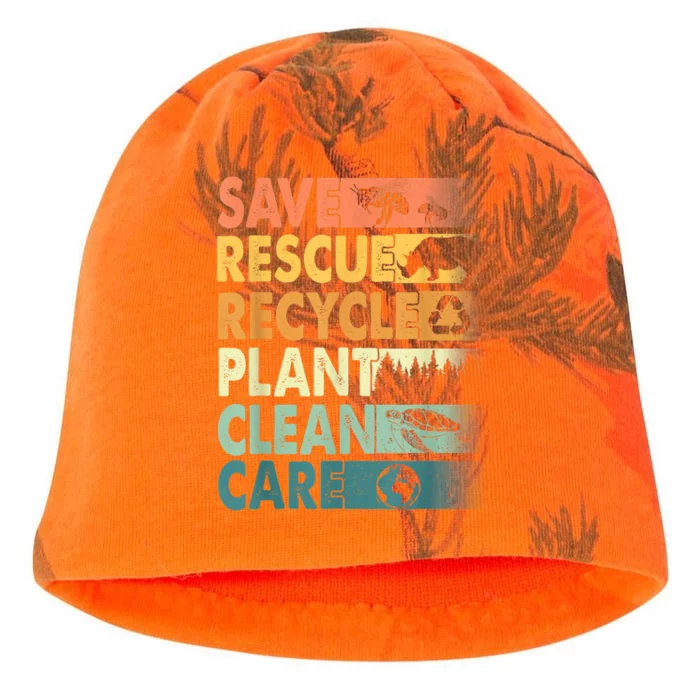 Earth Day Save Bees Rescue Animals Recycle Plastics Kati - Camo Knit Beanie