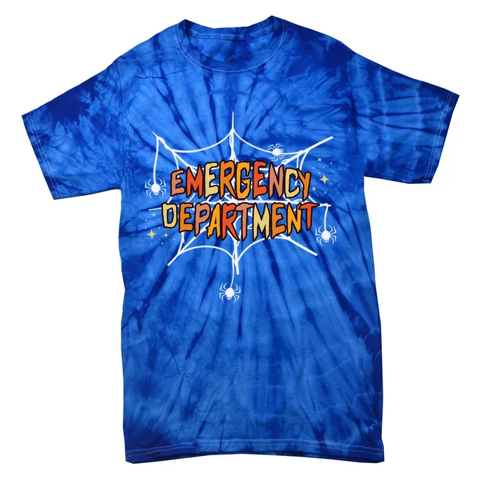 Emergency Departt Staff Halloween Spider Web Er Nurse Gift Tie-Dye T-Shirt