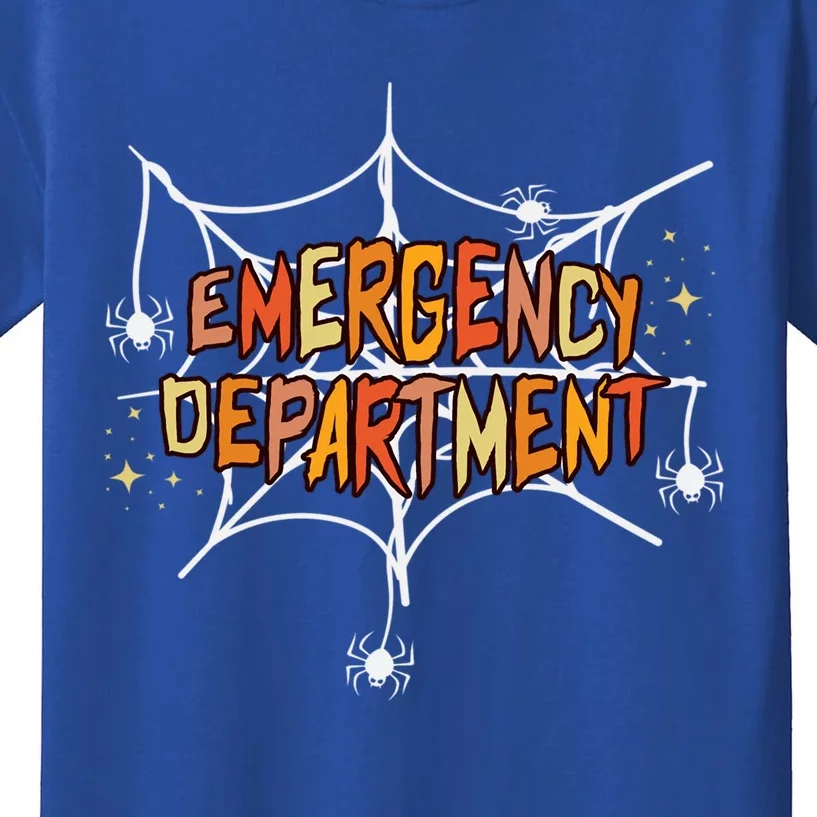 Emergency Departt Staff Halloween Spider Web Er Nurse Gift Kids T-Shirt