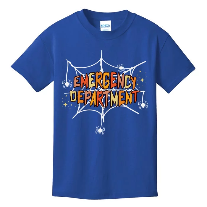 Emergency Departt Staff Halloween Spider Web Er Nurse Gift Kids T-Shirt