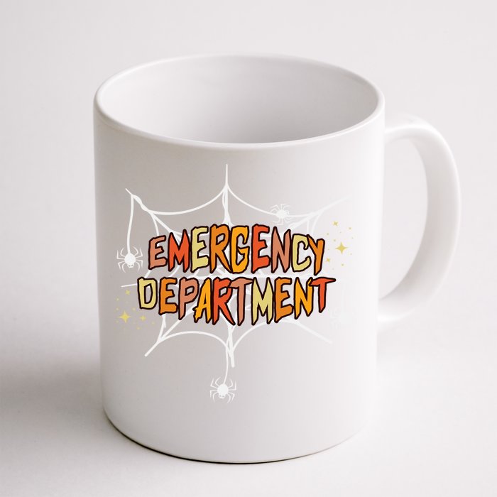 Emergency Departt Staff Halloween Spider Web Er Nurse Gift Front & Back Coffee Mug