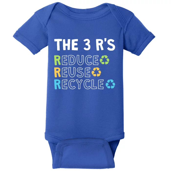 Earth Day The 3 R's Reduce Reuse Recycle Earth Meaningful Gift Baby Bodysuit