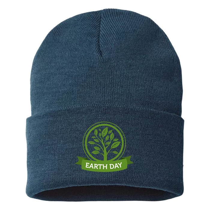 Earth Day Tree Sustainable Knit Beanie