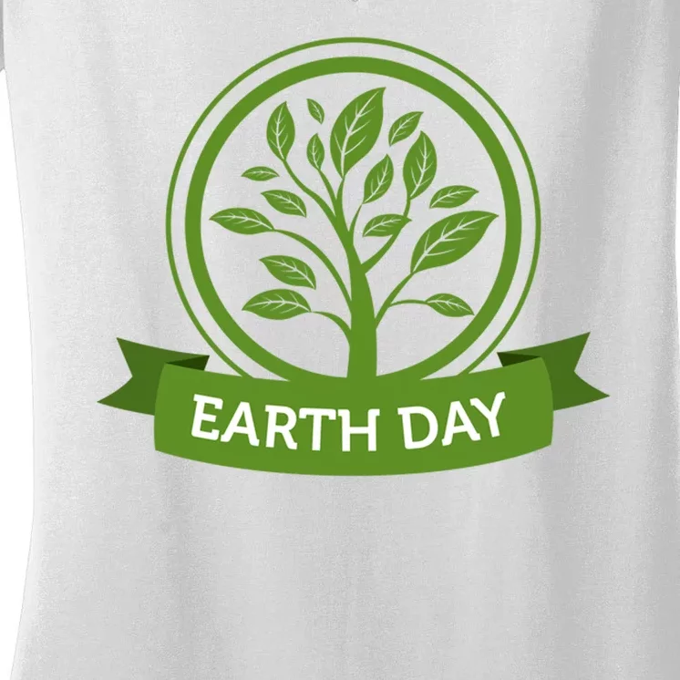 Earth Day Tree Women's V-Neck T-Shirt