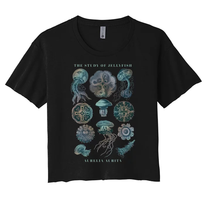 Earth Day The Study Of Jellyfish Women's Crop Top Tee