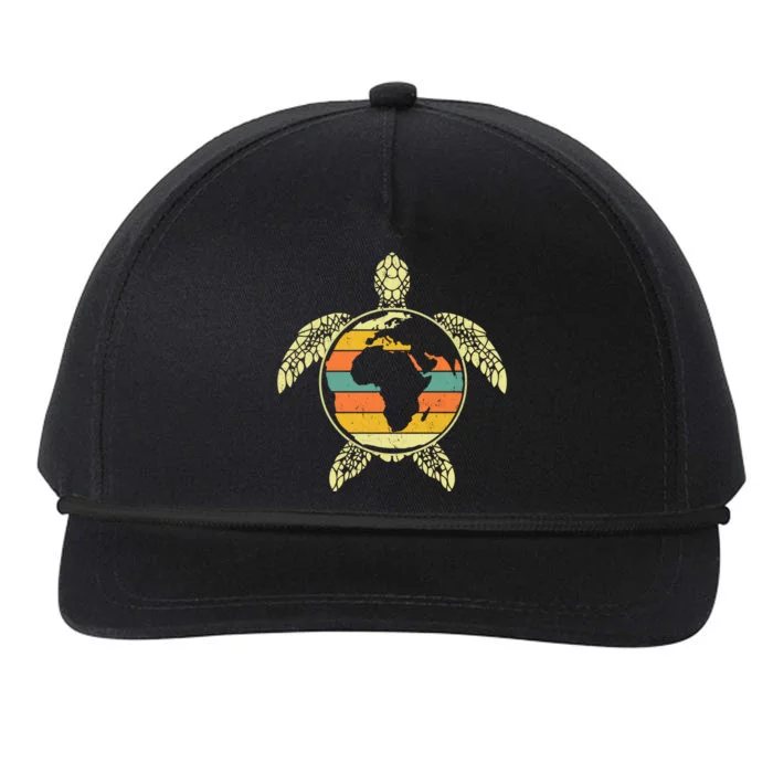 Earth Day Turtle Retro Snapback Five-Panel Rope Hat