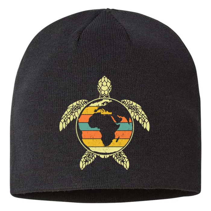 Earth Day Turtle Retro 8 1/2in Sustainable Knit Beanie