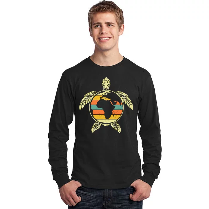 Earth Day Turtle Retro Tall Long Sleeve T-Shirt