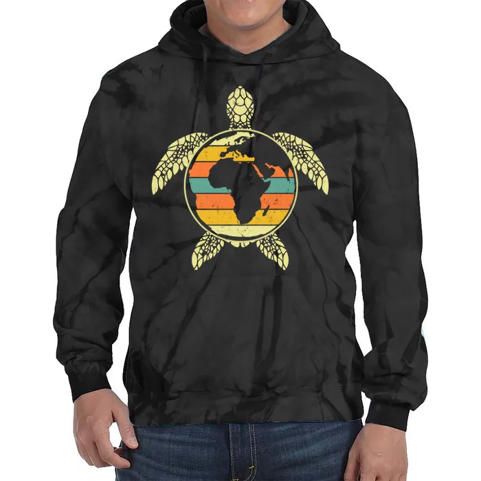 Earth Day Turtle Retro Tie Dye Hoodie