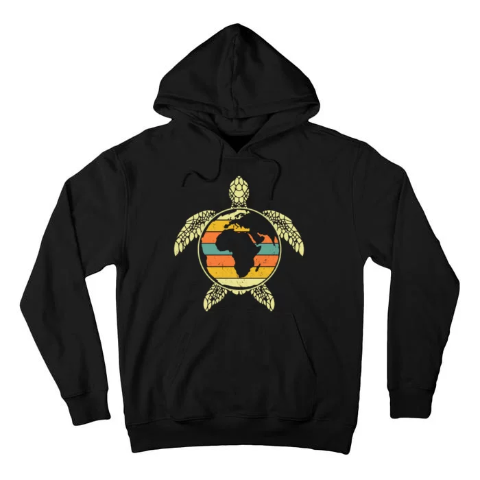 Earth Day Turtle Retro Tall Hoodie