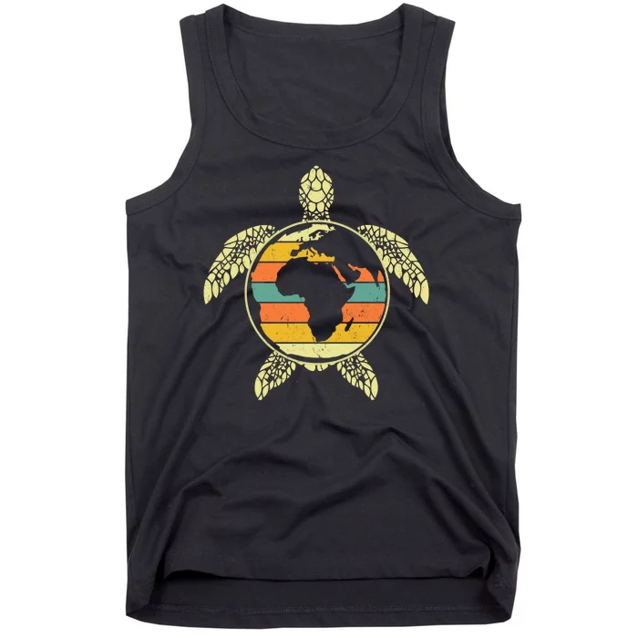 Earth Day Turtle Retro Tank Top