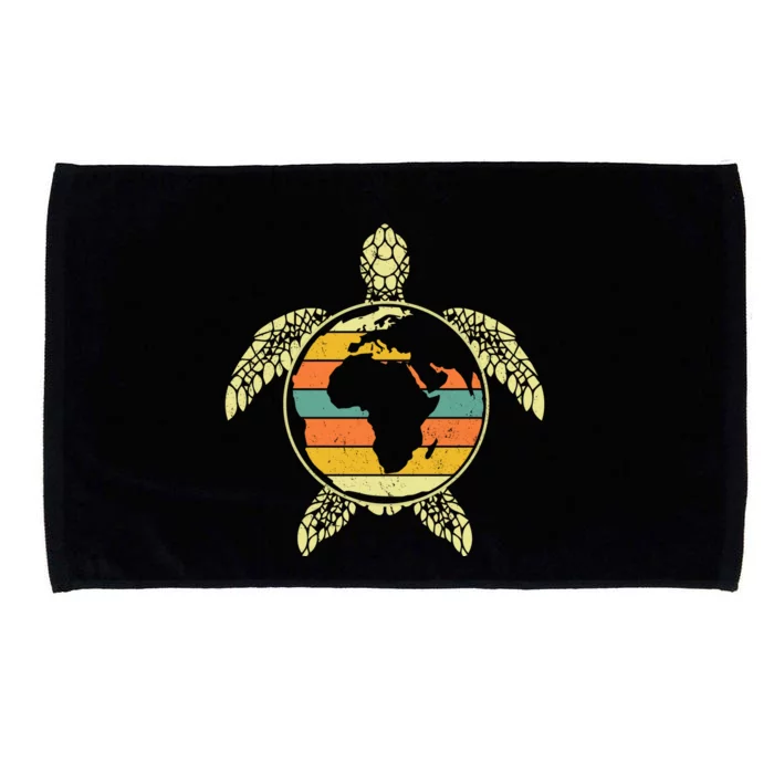 Earth Day Turtle Retro Microfiber Hand Towel