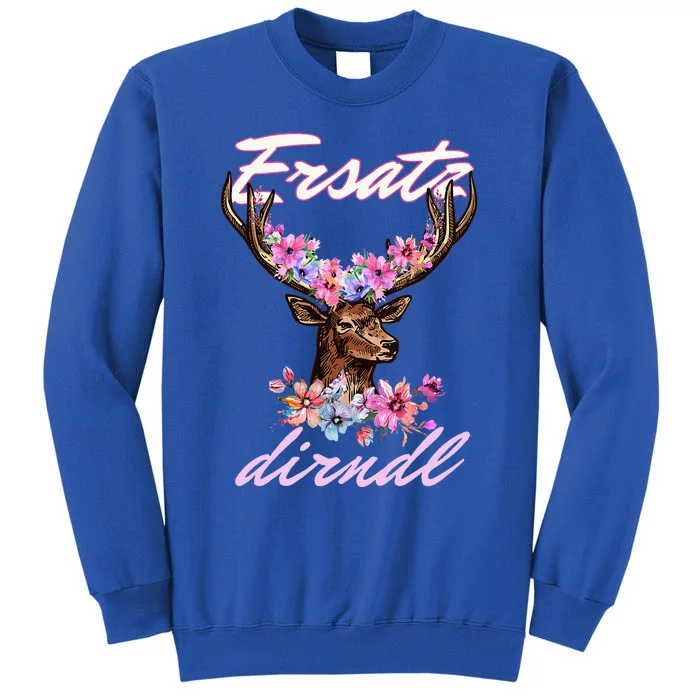 Ersatz Dirndl Traditional Dirndl Deer With Flowers Tall Sweatshirt