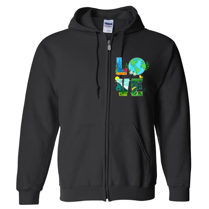 Earth Day Teacher Environment Day Recycle Earth Day Full Zip Hoodie