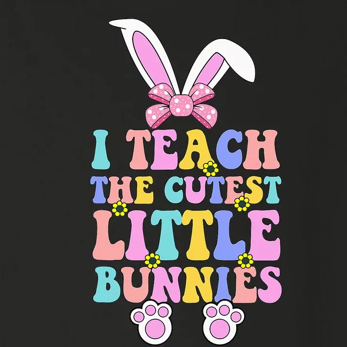 Easter Day Teacher I Teach The Cutest Little Bunnies Retro Toddler Long Sleeve Shirt