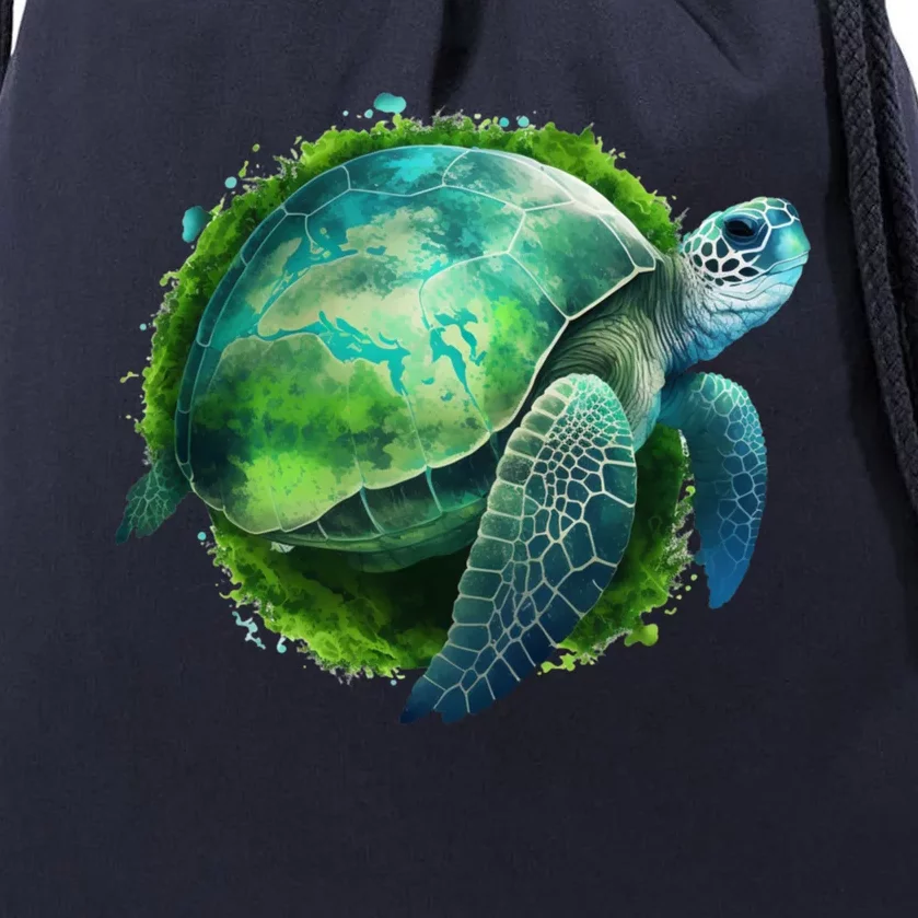 Earth Day Turtle Teacher Earth Day Funny Gift Planet Gift Drawstring Bag