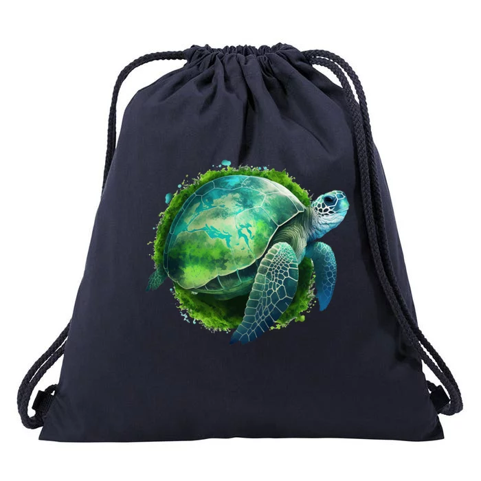 Earth Day Turtle Teacher Earth Day Funny Gift Planet Gift Drawstring Bag