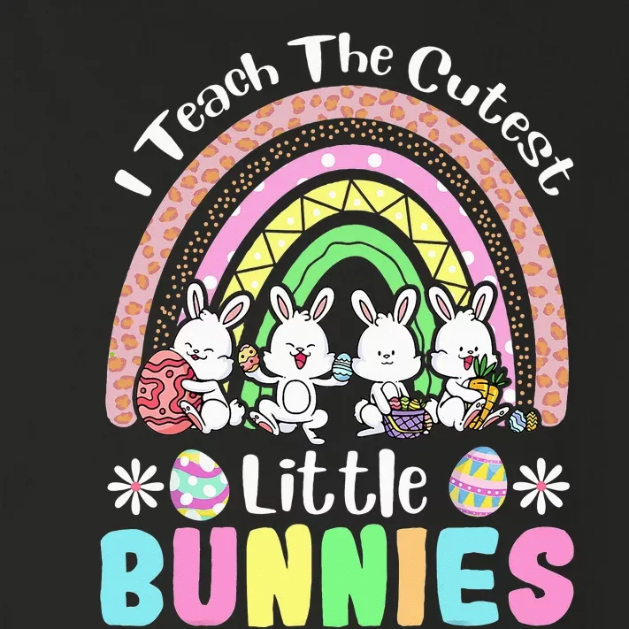 Easter Day Teacher I Teach The Cutest Little Bunnies Rainbow Toddler Long Sleeve Shirt