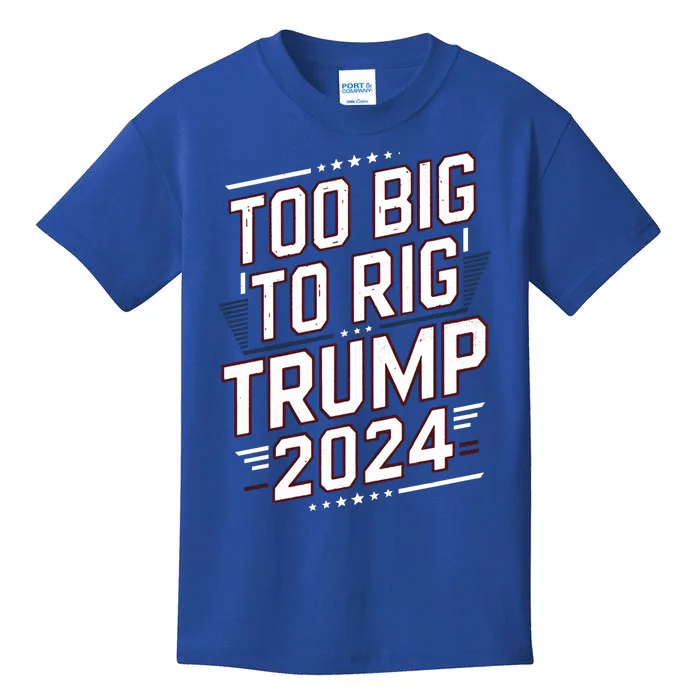 Election Day Too Big To Rig President Trump 2024 Vintage Gift Kids T-Shirt