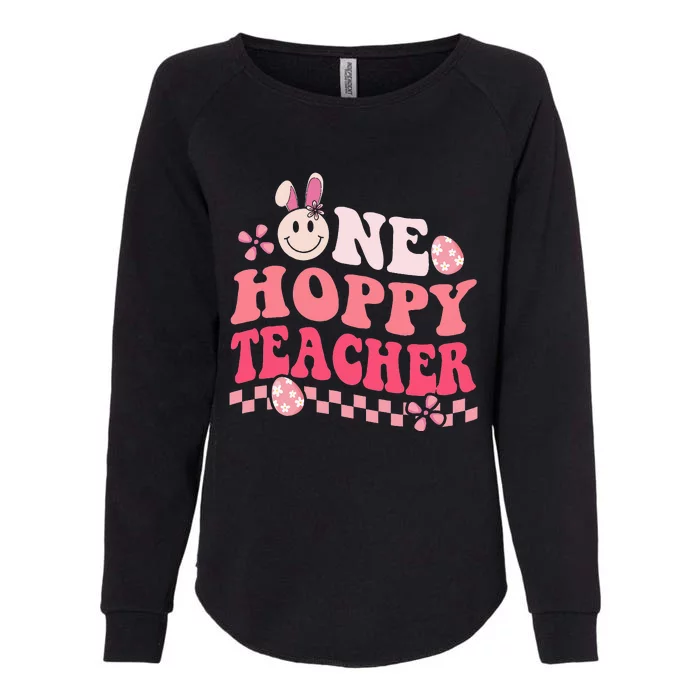 Easter Day Teacher Groovy One Hoppy Teacher Womens California Wash Sweatshirt