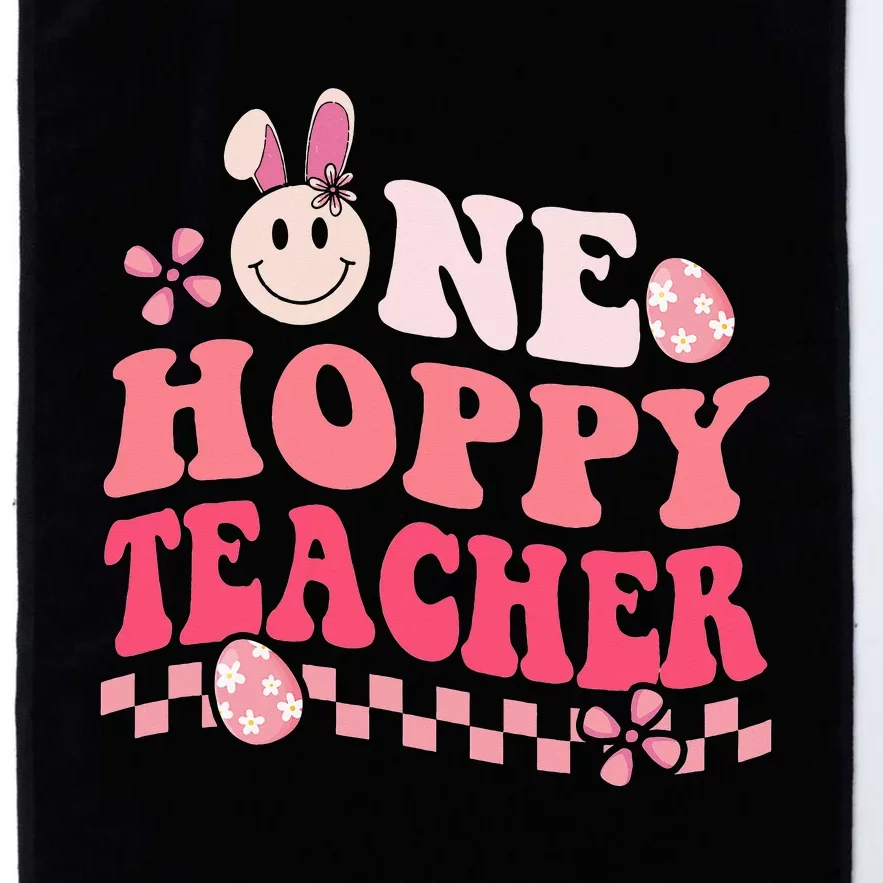 Easter Day Teacher Groovy One Hoppy Teacher Platinum Collection Golf Towel