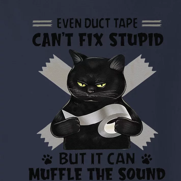 Even Duct Tape Cant Fix Stupid Funny Sarcastic Black Cat Toddler Long Sleeve Shirt