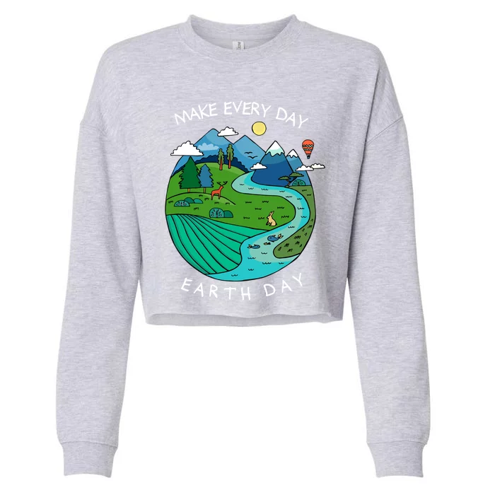 Earth Day Teacher Earth Day Funny Gift Planet Gift Cropped Pullover Crew