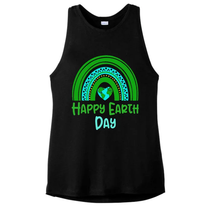 Earth Day Teacher Earth day Everyday Rainbow Earth Day Ladies Tri-Blend Wicking Tank