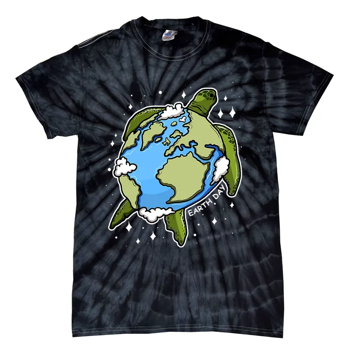 Earth Day Turtle Earth Globe Environmental Protection Tie-Dye T-Shirt