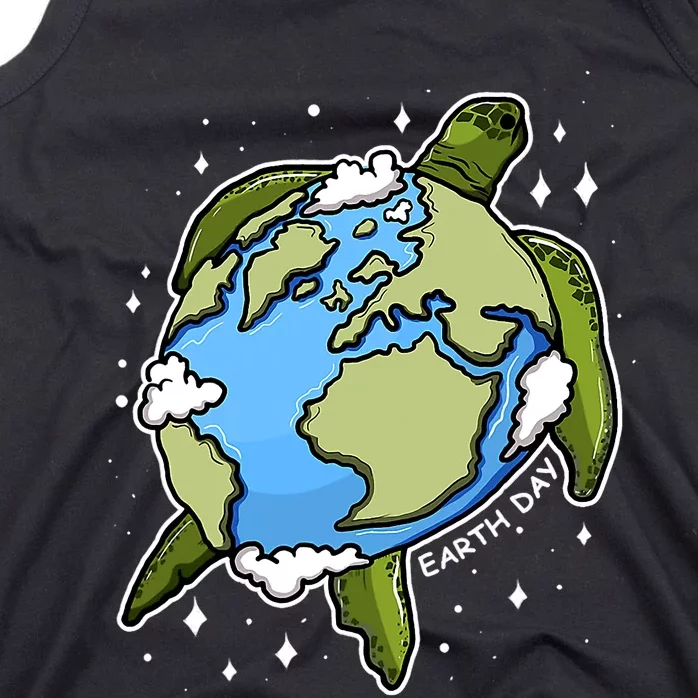 Earth Day Turtle Earth Globe Environmental Protection Tank Top