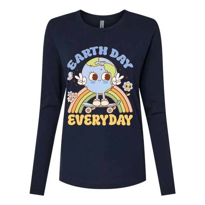 Earth Day Teacher Everyday Womens Cotton Relaxed Long Sleeve T-Shirt