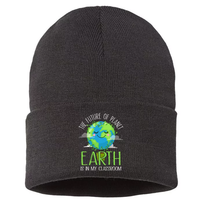 Earth Day Teachers 2024 Funny Classroom Sustainable Knit Beanie