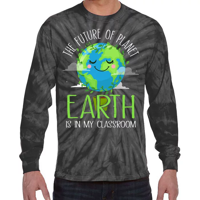 Earth Day Teachers 2024 Funny Classroom Tie-Dye Long Sleeve Shirt