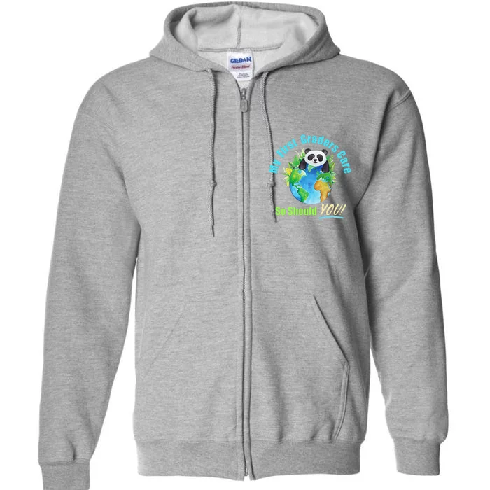 Earth Day Teacher First Grade Gift Full Zip Hoodie