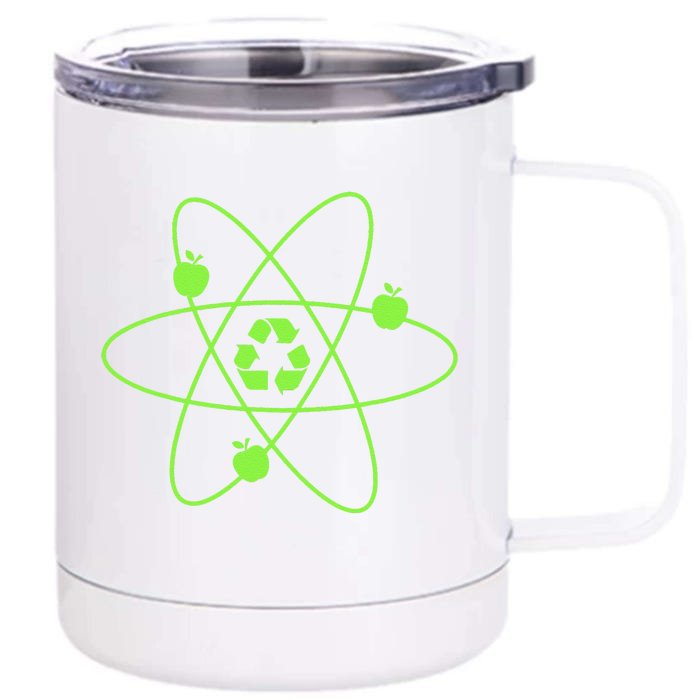 Earth Day Teacher Recycle Save Planet Women Gift Front & Back 12oz Stainless Steel Tumbler Cup