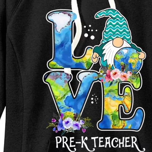 Earth Day Teacher Gnome Pre K Teacher Gift Women's Fleece Hoodie