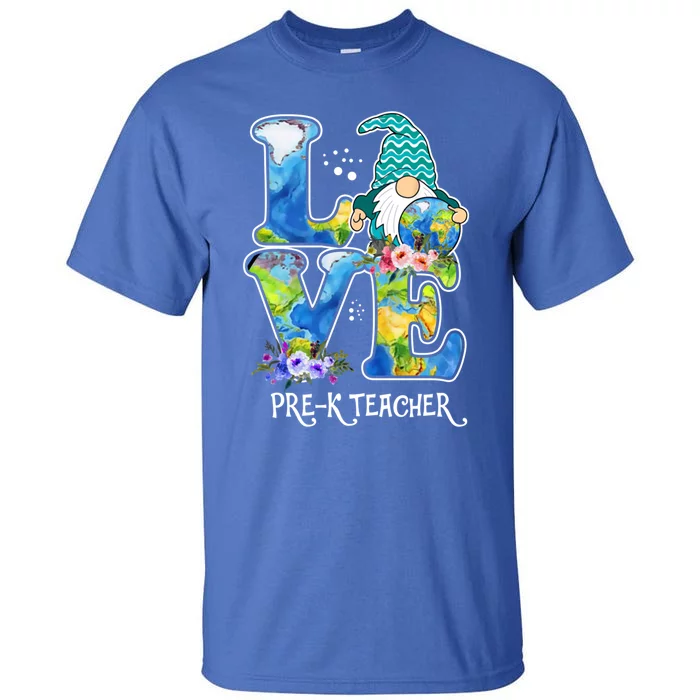 Earth Day Teacher Gnome Pre K Teacher Gift Tall T-Shirt