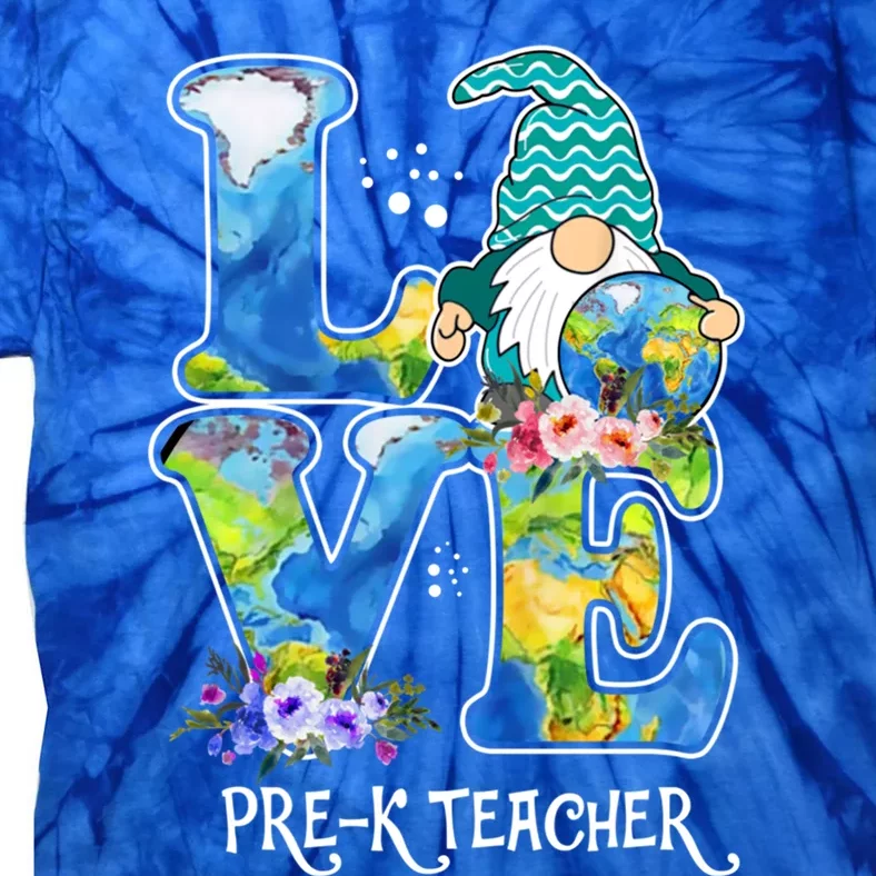 Earth Day Teacher Gnome Pre K Teacher Gift Tie-Dye T-Shirt