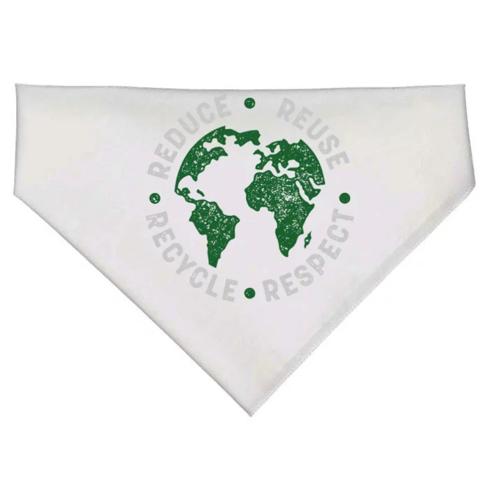 Earth Day Teacher Recycle Vintage Recycling Earth Day USA-Made Doggie Bandana