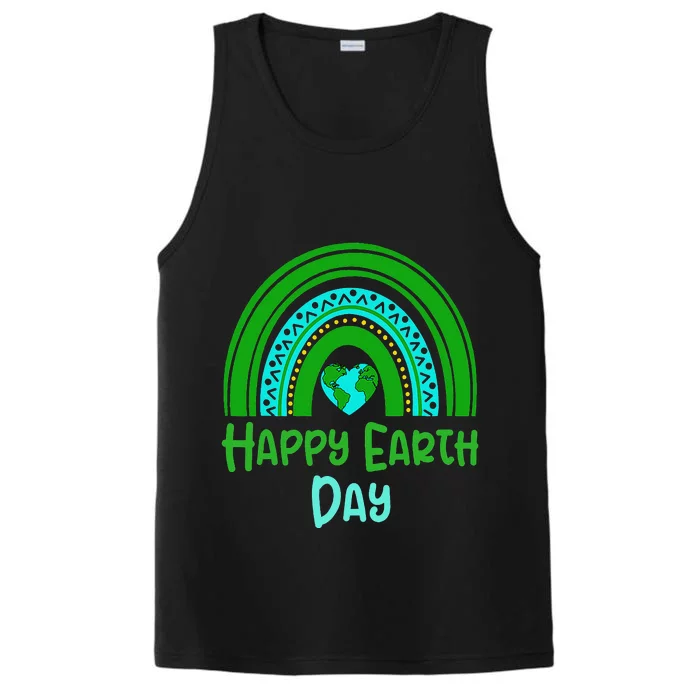 Earth Day Teacher Everyday Rainbow Earth Day Performance Tank