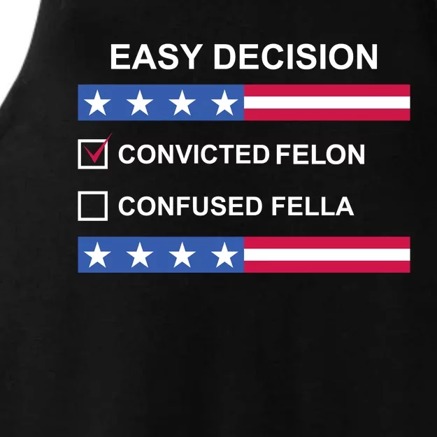 Easy Decision Trump 2024 Convicted Felon Ladies Tri-Blend Wicking Tank